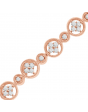 Large and Small Round Link Design Diamond Bracelet in 18ct Red Gold
